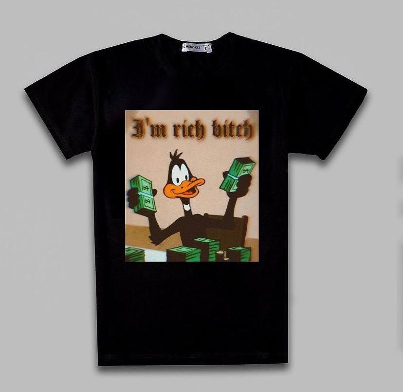 Крута футболка з прикольним принтом “I’m rich bitch”