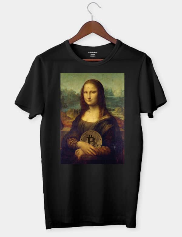 Футболка для трейдера "Mona Lisa & Bitcoin"