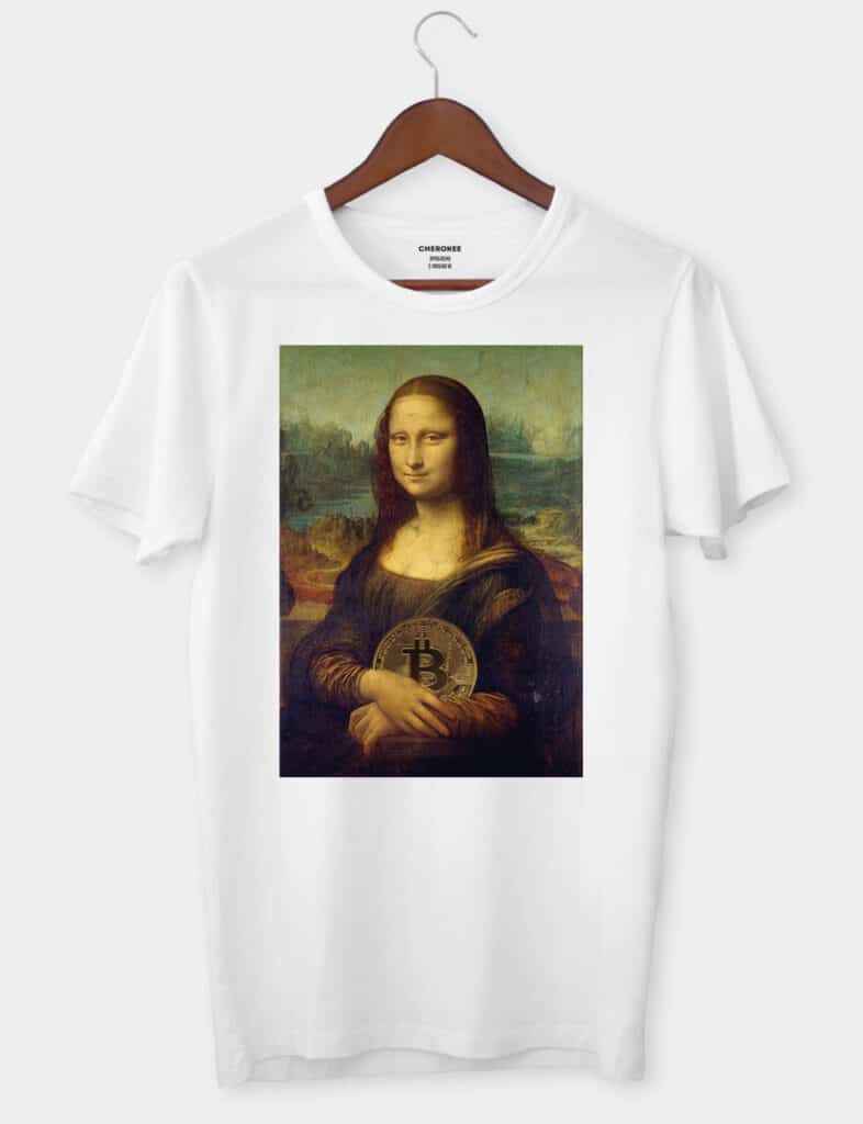 Футболка для трейдера “Mona Lisa & Bitcoin”