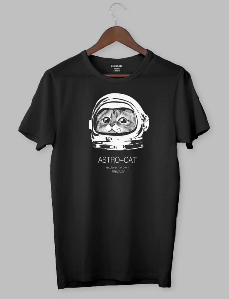 Футболка з котом “ASTRO-CAT explore my own PRIVACY”