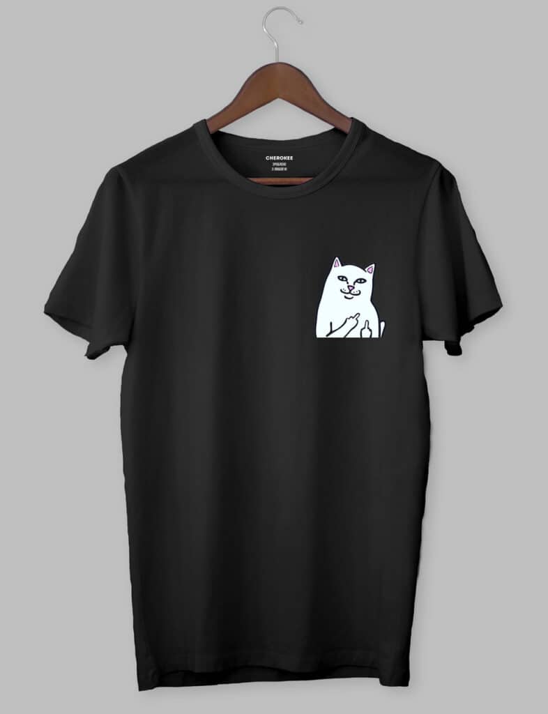 Футболка чоловіча з принтом “RIPNDIP кіт на серці”