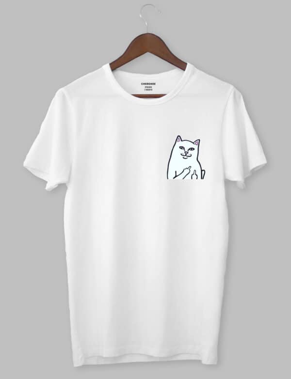 Футболка чоловіча з принтом "RIPNDIP кіт на серці"