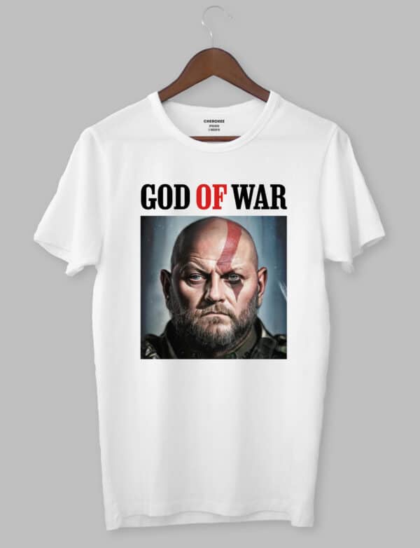 Футболка патріотична з оригінальним принтом "GOD OF WAR ЗАЛУЖНИЙ"