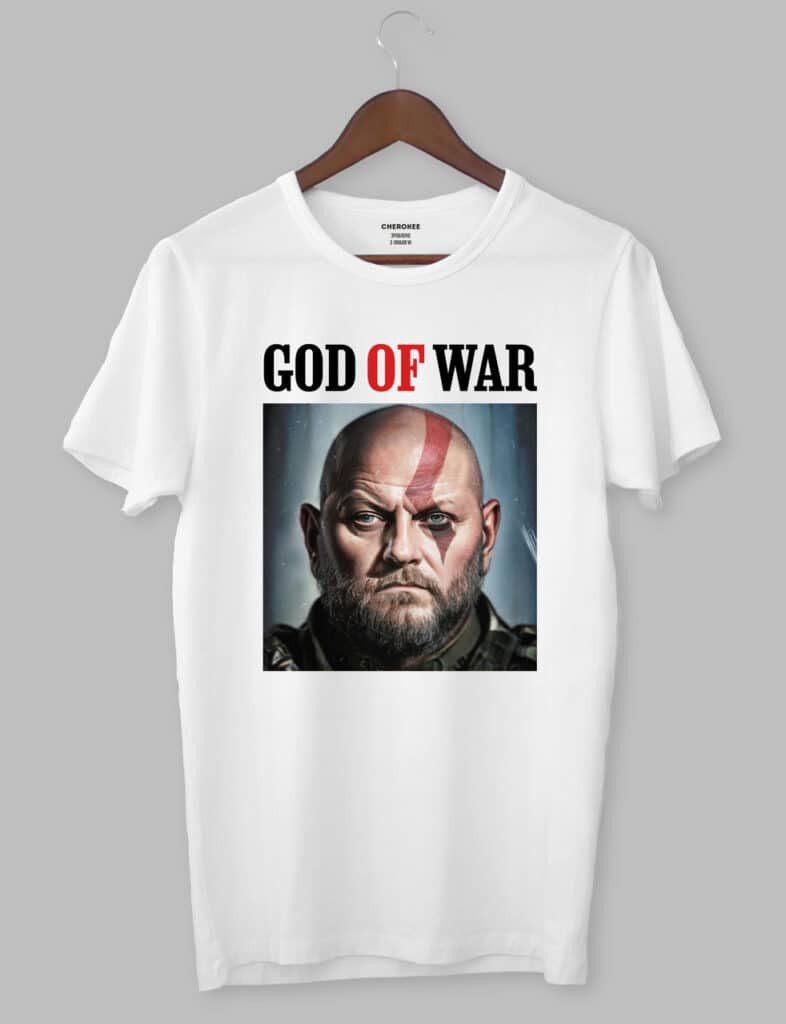 Футболка патріотична з оригінальним принтом “GOD OF WAR ЗАЛУЖНИЙ”