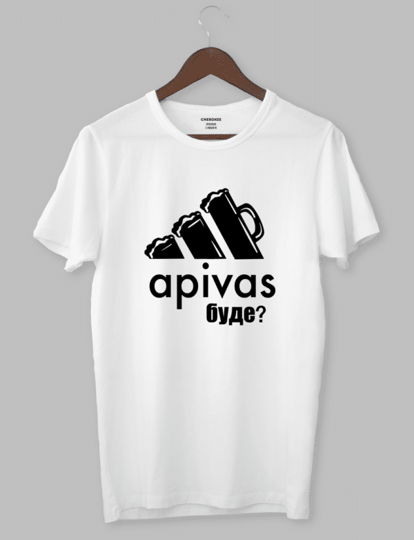 Креативна чорна футболка "apivas буде?"