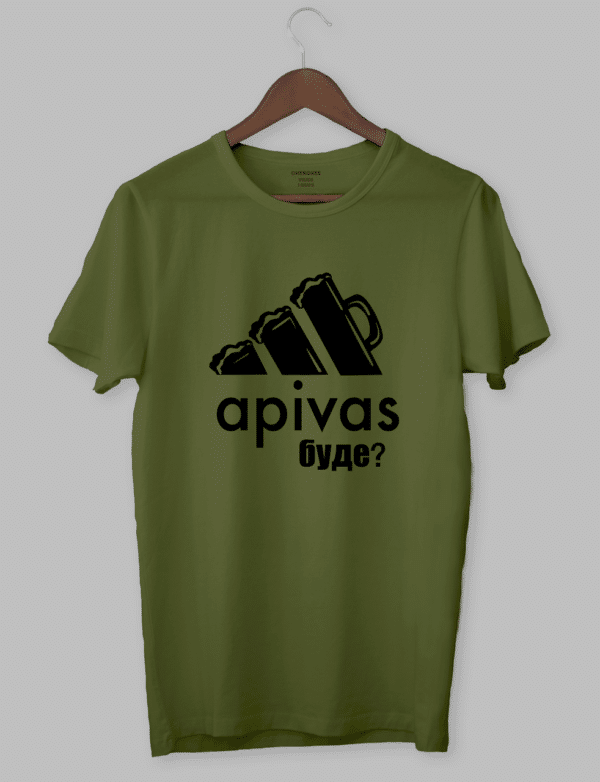 Креативна чорна футболка "apivas буде?"