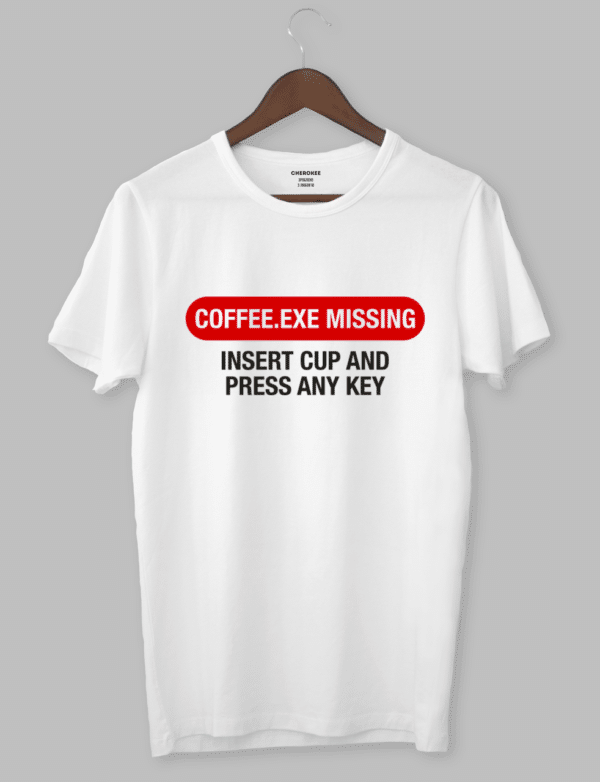 Футболка з прикольним дизайном «COFFEE_exe missing»