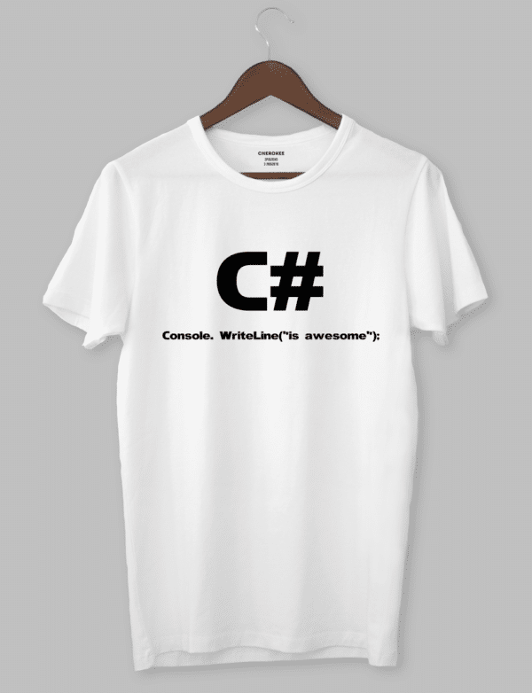 Футболка з прикольним дизайном «C# is awesome»