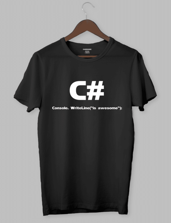 Футболка з прикольним дизайном «C# is awesome»