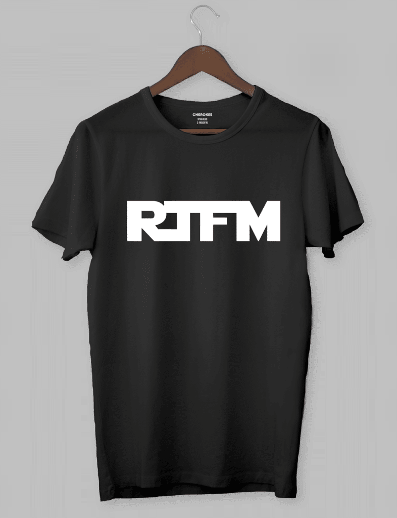 Футболка з прикольним дизайном «RTFM»
