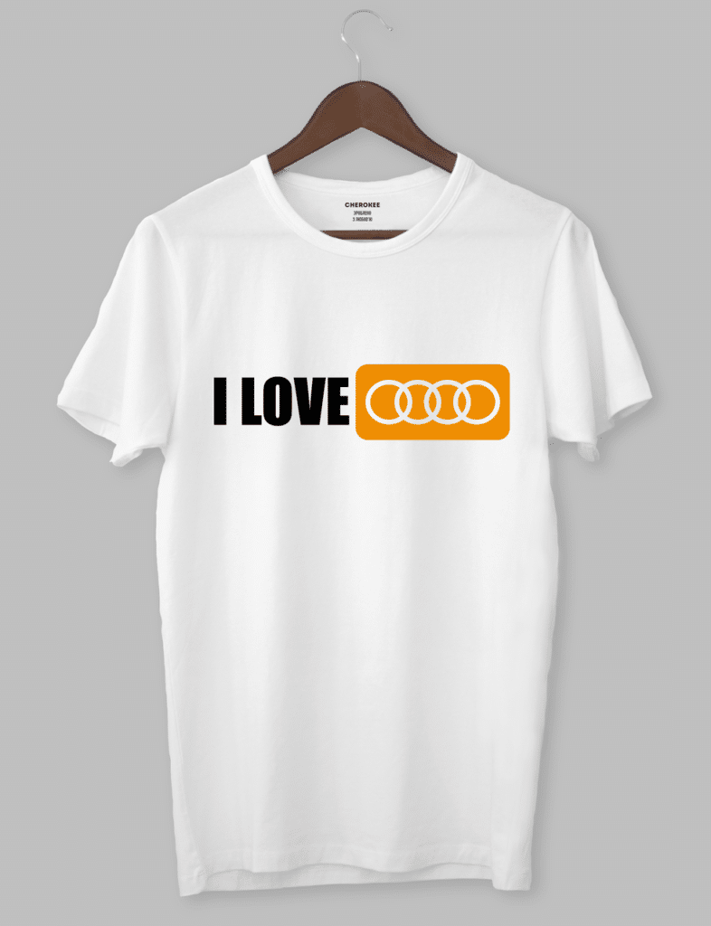 Футболка з прикольним дизайном «I LOVE AUDI»