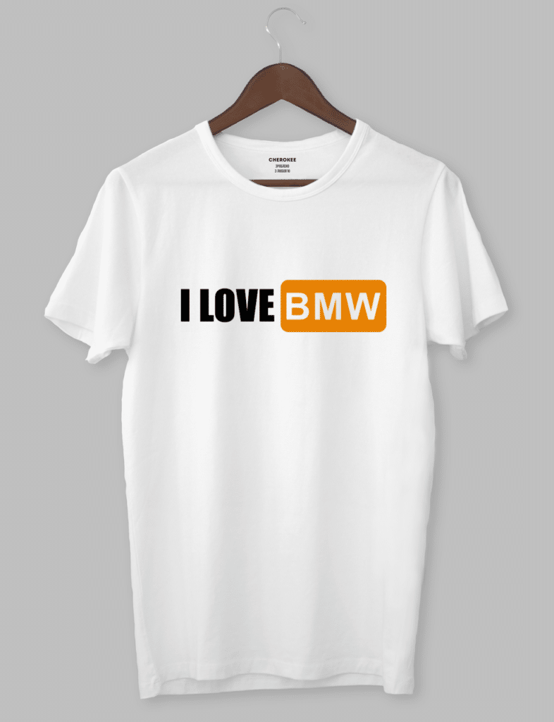 Футболка з прикольним дизайном «I LOVE BMW»
