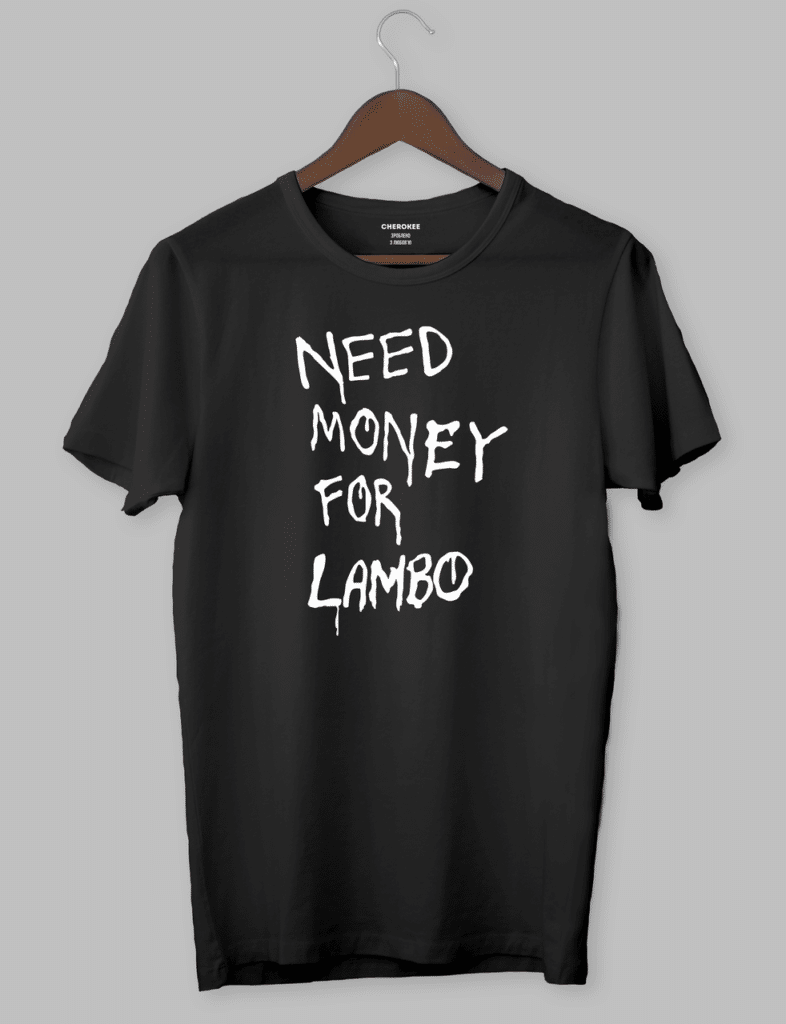 Футболка с принтом “NEED MONEY FOR LAMBO”