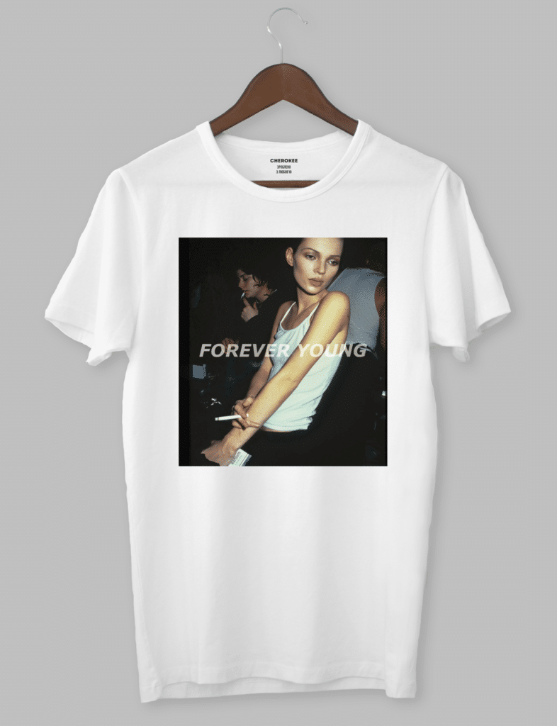 Стильна футболка з модним принтом “FOREVER YOUNG MOSS”
