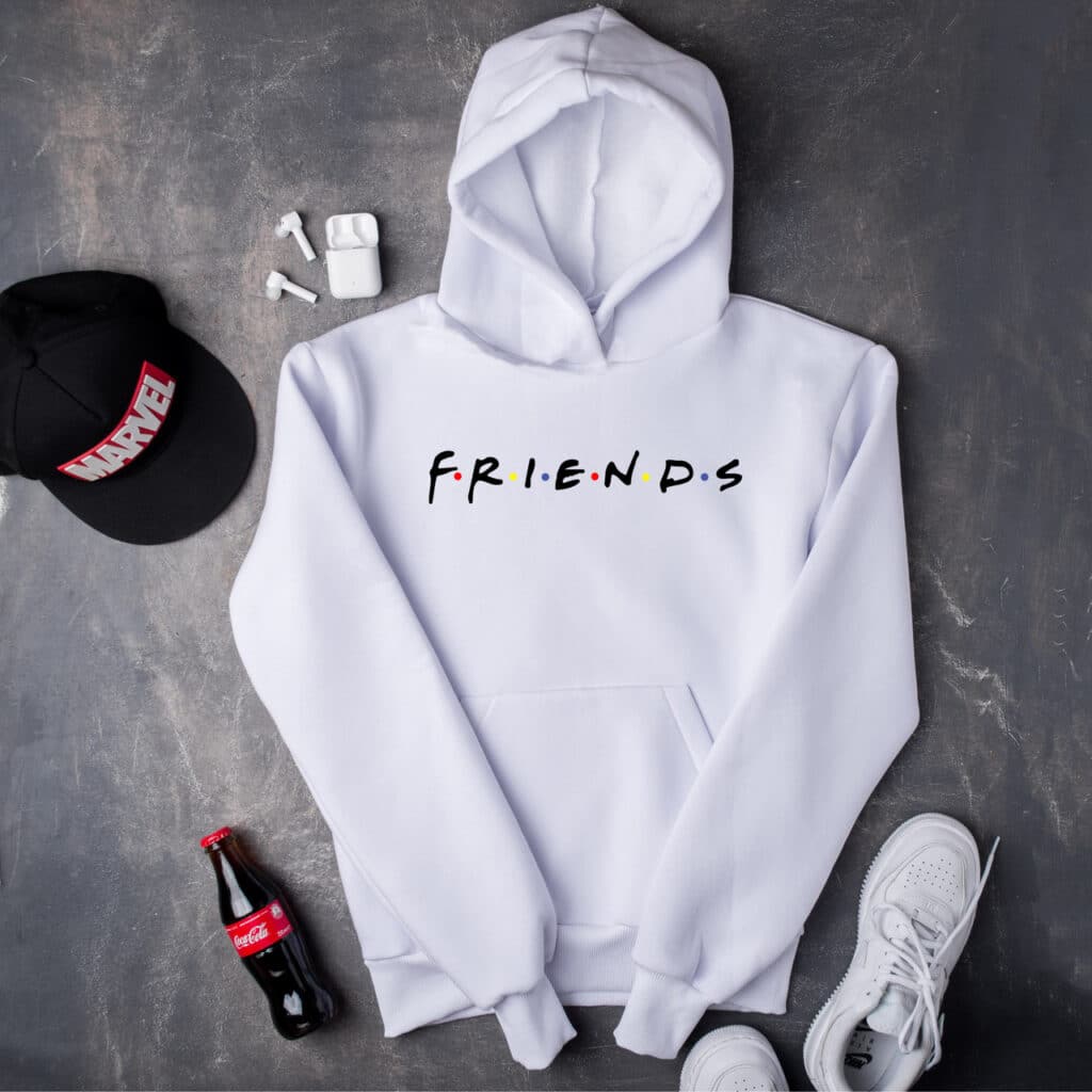 Худі класний білий “Friends – логотип серіалу “Друзі”
