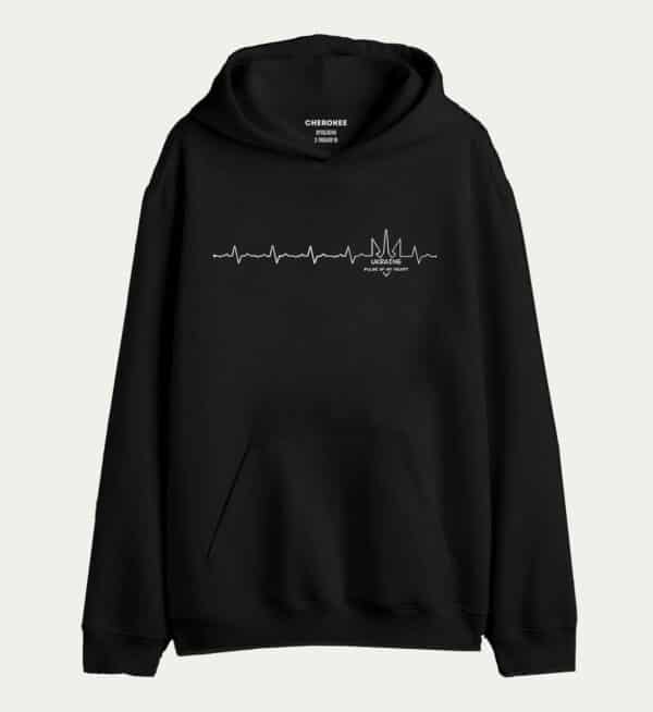 Патріотичне худі з дизайном ”Пульс UKRAINE pulse of my heart”