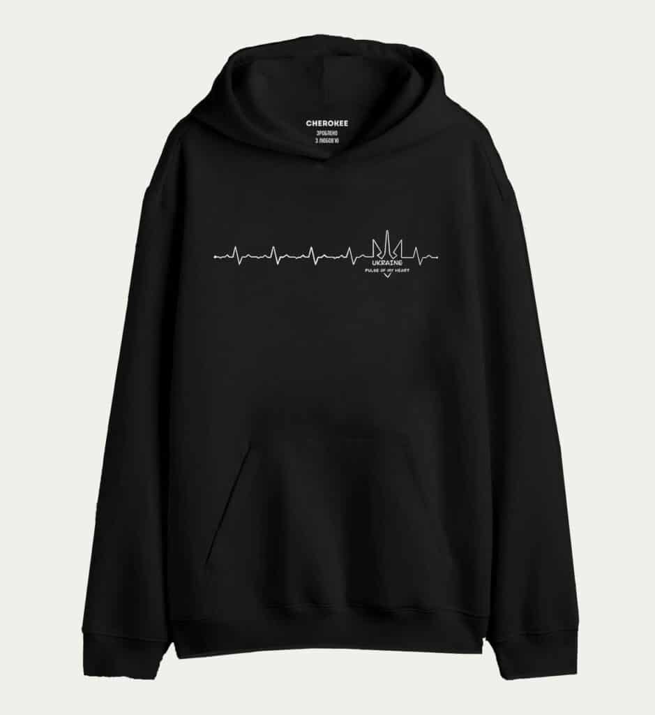 Патріотичне худі з дизайном ”Пульс UKRAINE pulse of my heart”
