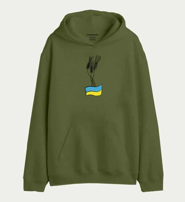 Патріотичне худі з принтом "КОЛОСКИ"