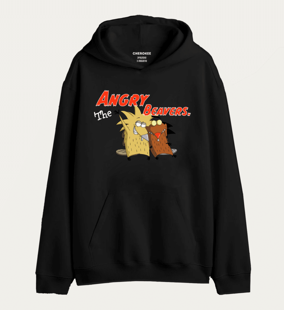 Худі з принтом Злюки Бобри «The ANGRY BEAVERS.»