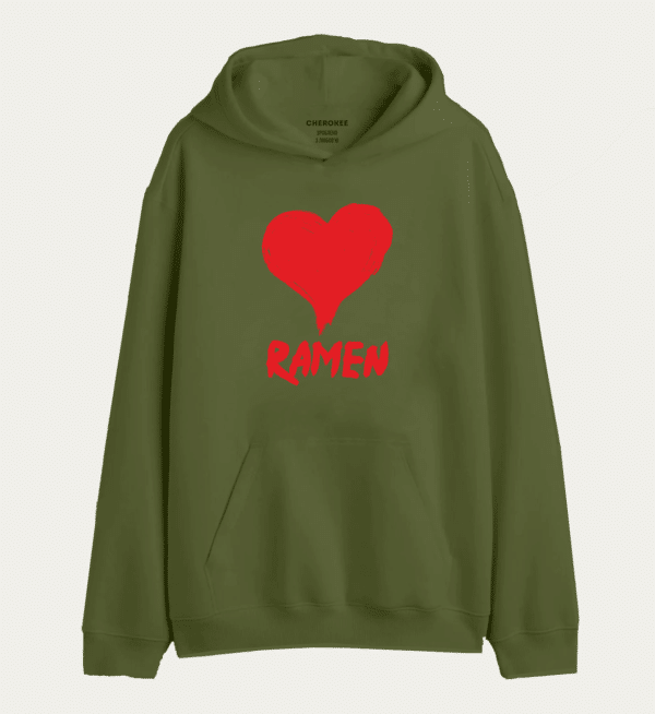 Худі толстовка в білому кольорі "I LOVE RAMEN"