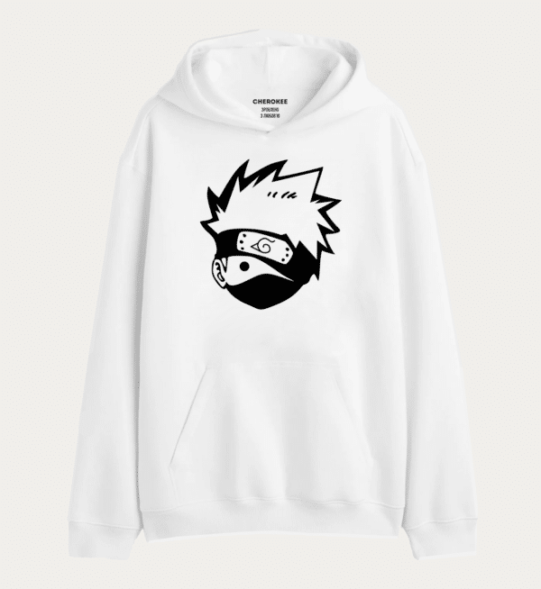 Худі толстовка в білому кольорі "Cute face Kakashi"