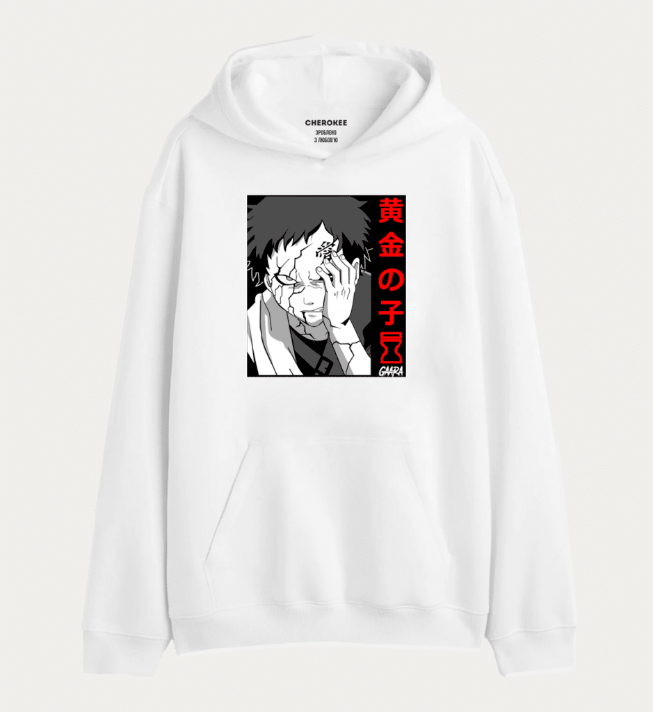 Худі толстовка в білому кольорі  “Gaara naruto”