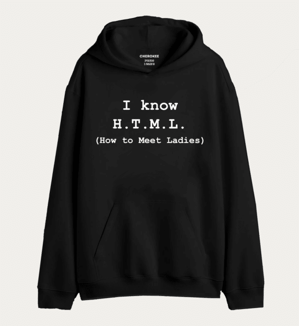 Худі толстовка в білому кольорі "I know html"