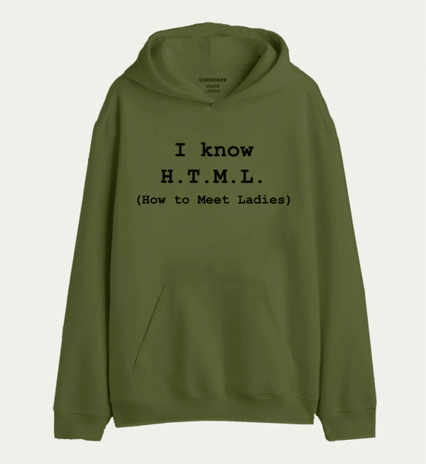 Худі толстовка в білому кольорі "I know html"