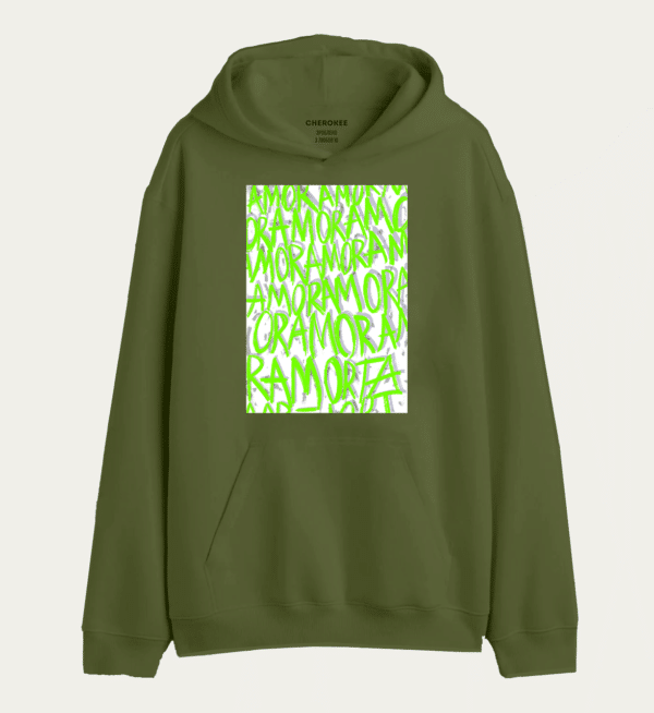 Худі толстовка з принтом "AMORE Green"