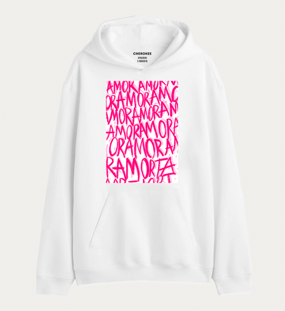 Худі з дизайном “AMORE Pink”