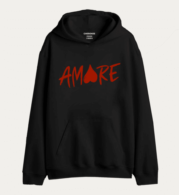 Худі толстовка в білому кольорі "amore red"