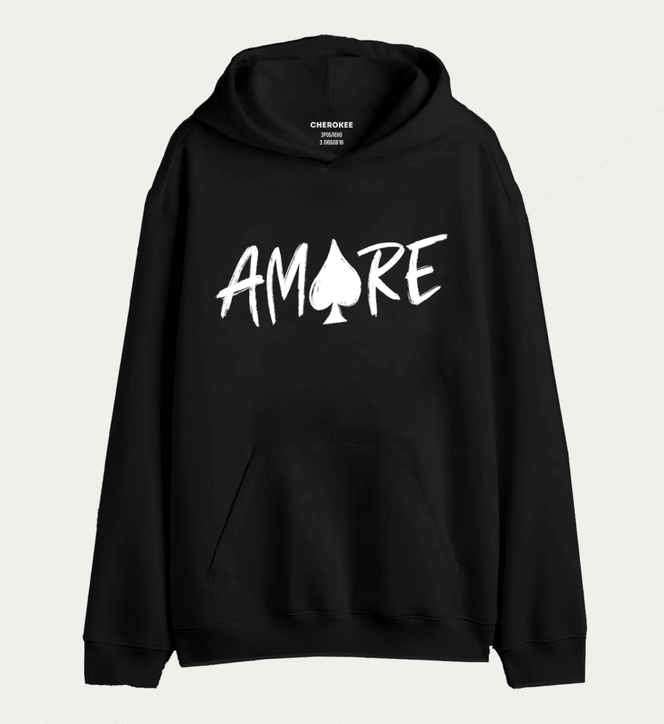 Худі з написом «amore black»