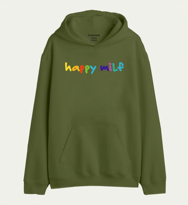 Худі з написом «happy milf»