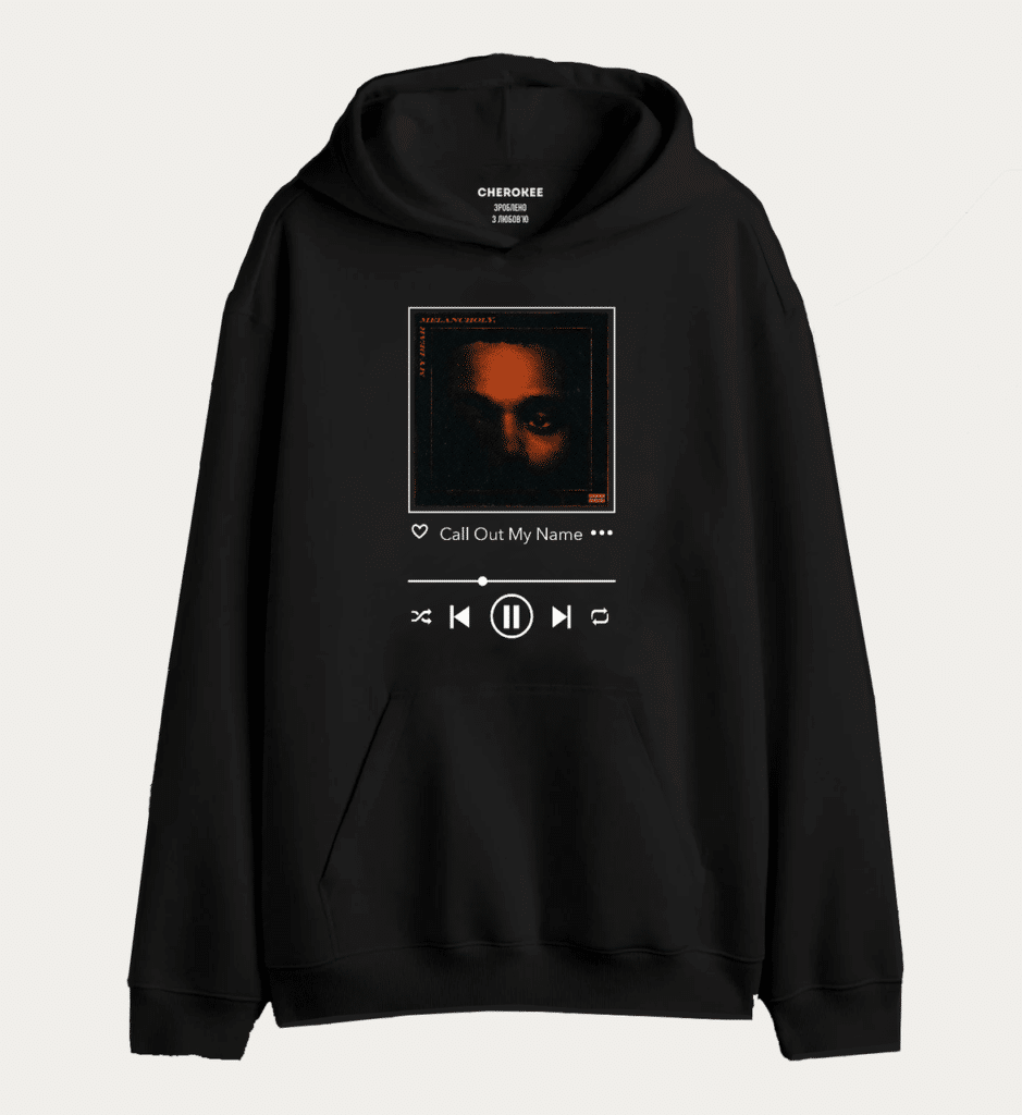 Худі толстовка з прикольним принтом “Call Out My Name/Улюблений альбом чи виконавець”