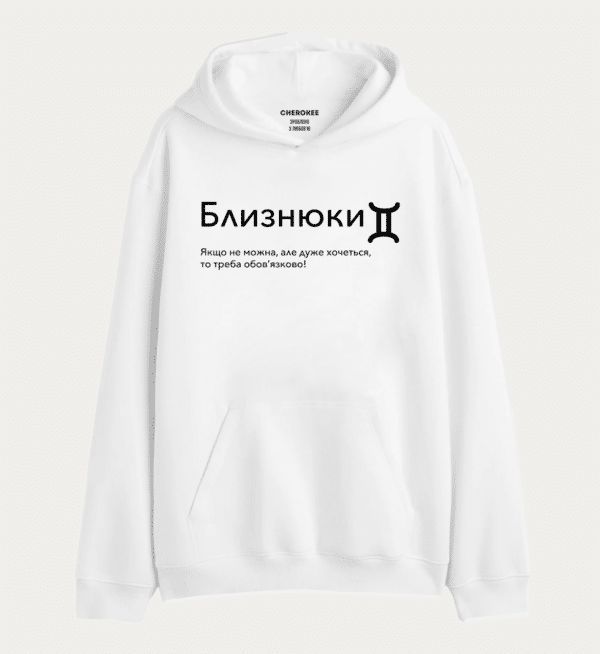 Худі толстовка з прикольним принтом "Близнюки Якщо не можна, але дуже хочеться, то треба обов'язково!"