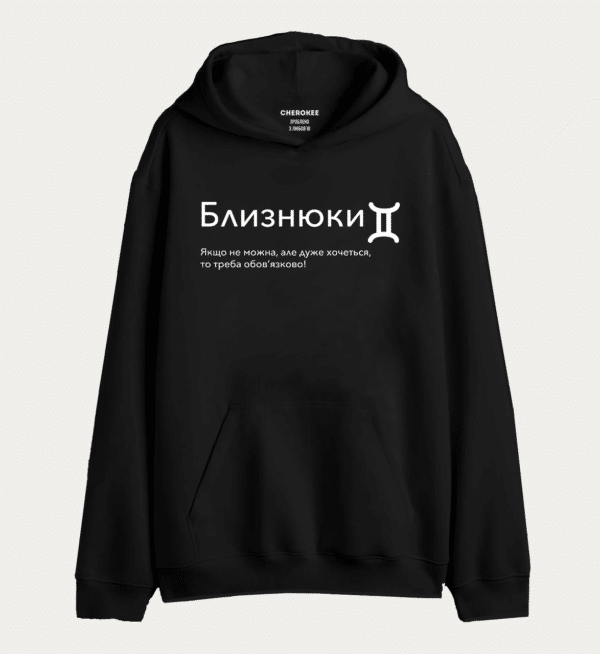 Худі толстовка з прикольним принтом "Близнюки Якщо не можна, але дуже хочеться, то треба обов'язково!"