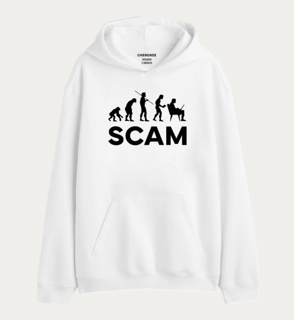 Худі толстовка з прикольним принтом "SCAM| EVOLUTION"