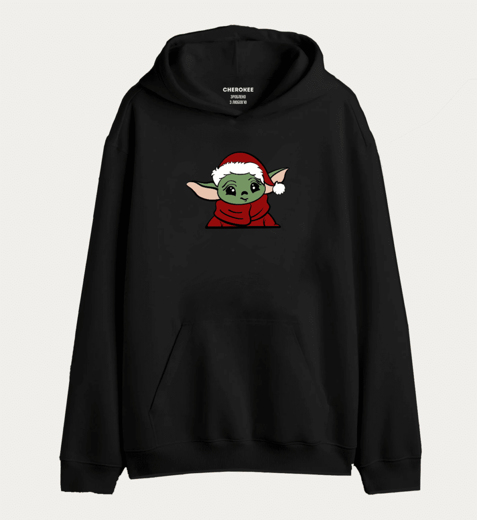 Толстовка з дизайном на подарунок “Christmas Yoda”