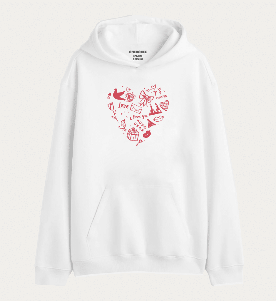 Толстовка з прикольним дизайном “Happy Valentine’s Day”