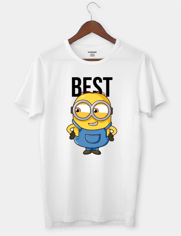 Футболка з мультяшним міньйоном і написом "BEST"