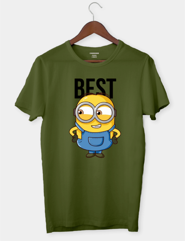 Футболка з мультяшним міньйоном і написом "BEST"