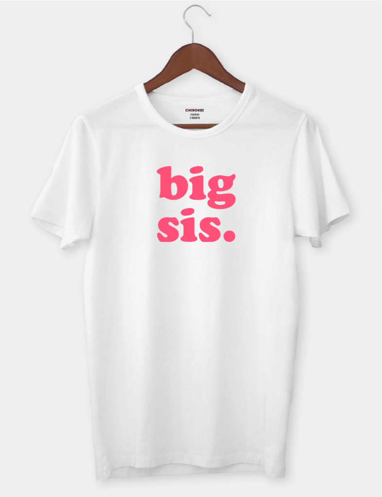 Футболка для старшої сестри з написом “Big sis.”