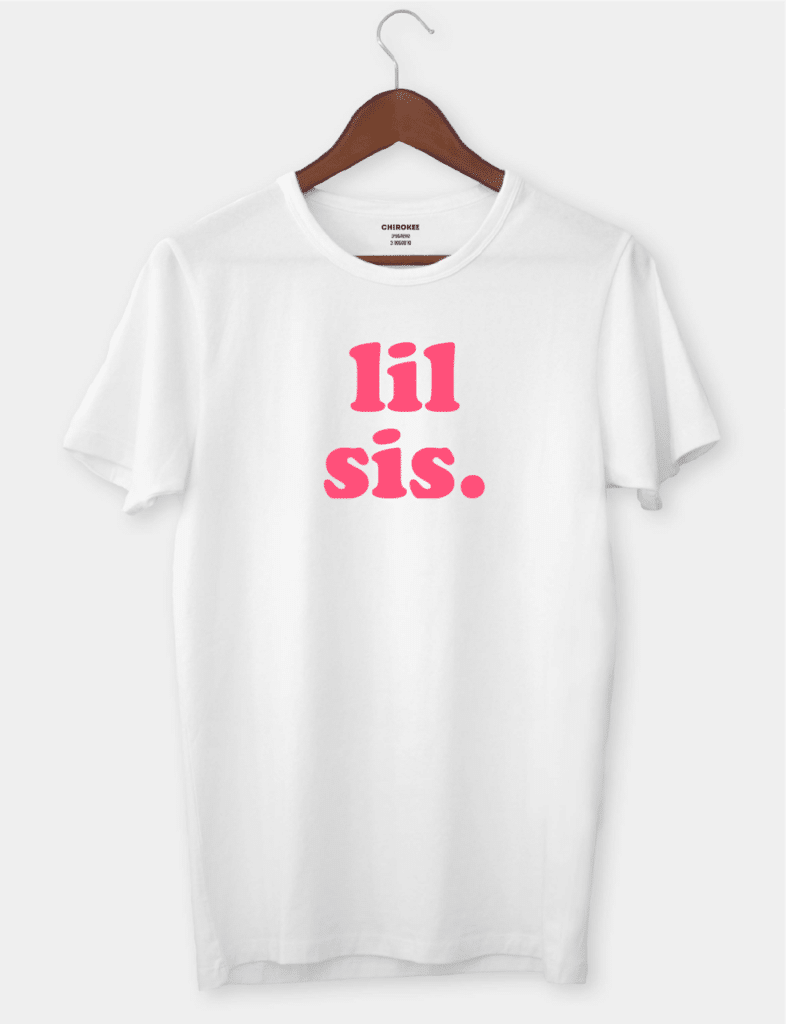 Футболка для молодшої сестрички з написом “Lil sis.”