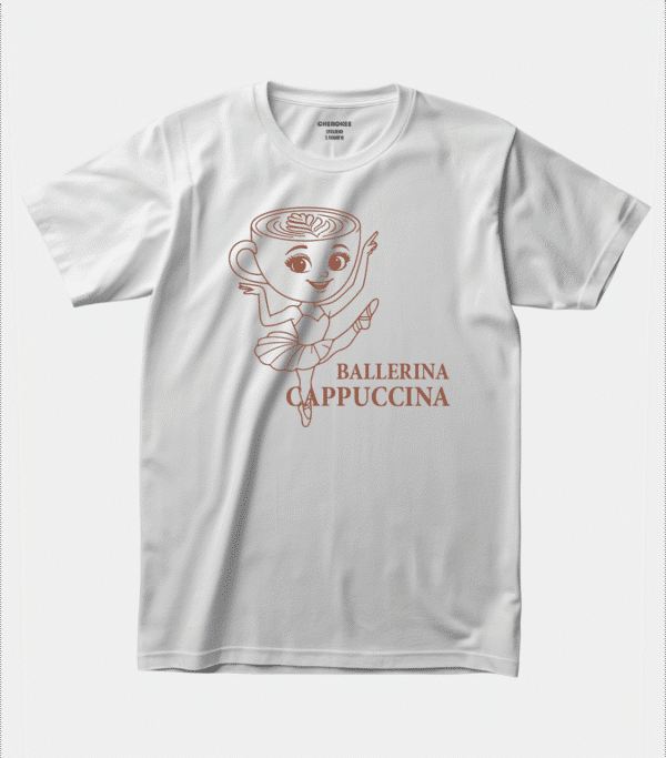Футболка з прикольним написом "Ballerina Cappuccina"
