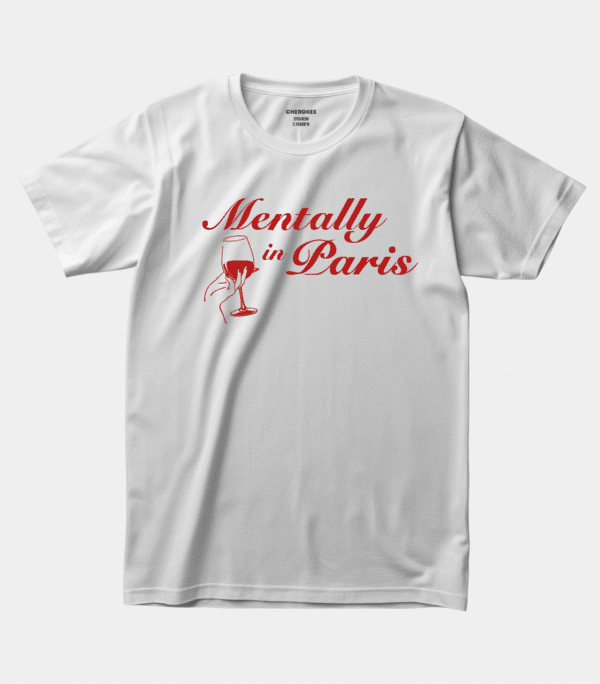 Футболка з романтичним написом "Mentally in Paris"