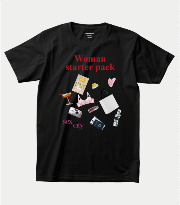 Футболка з принтом "Woman starter pack"