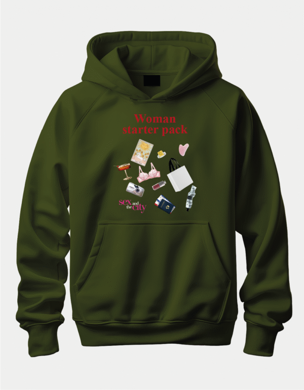 Прикольне худі з принтом "Woman starter pack"