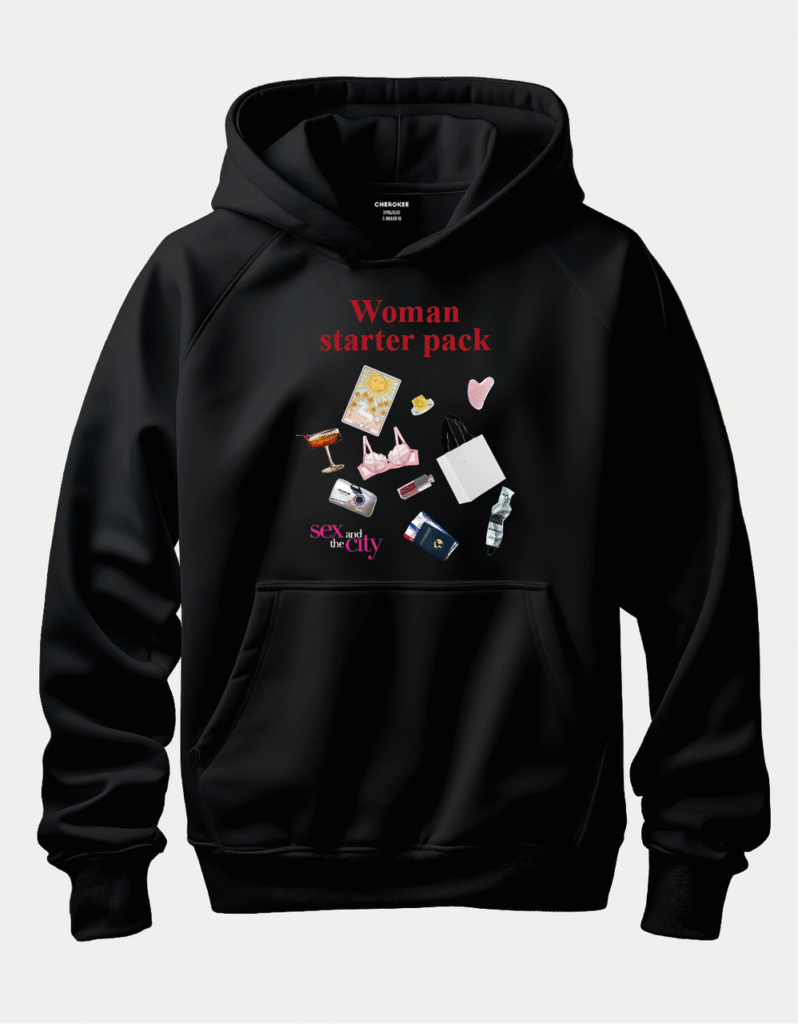 Прикольне худі з принтом “Woman starter pack”