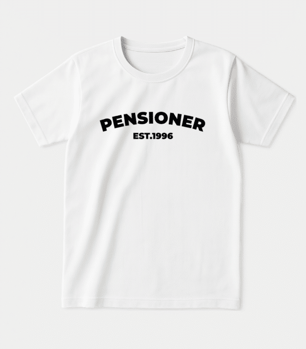 Футболка на подарунок "Pensioner est.1996" (рік можемо змінити на будь-який)
