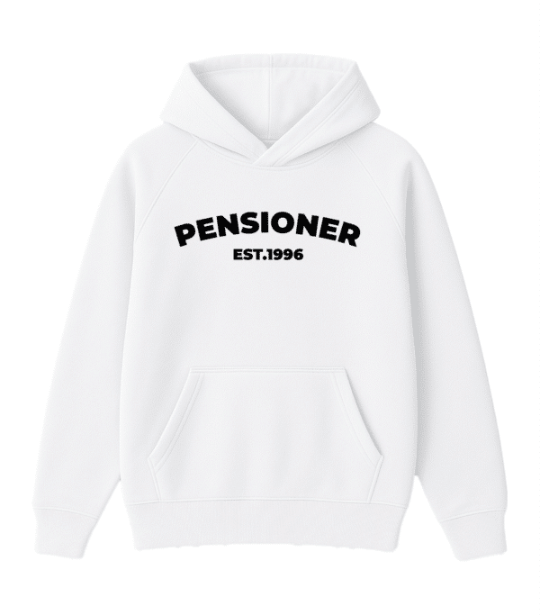 Худі на подарунок “Pensioner est. 1996" (рік можемо змінити на будь-який)